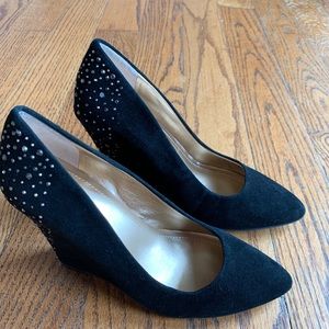BCBG suede wedges